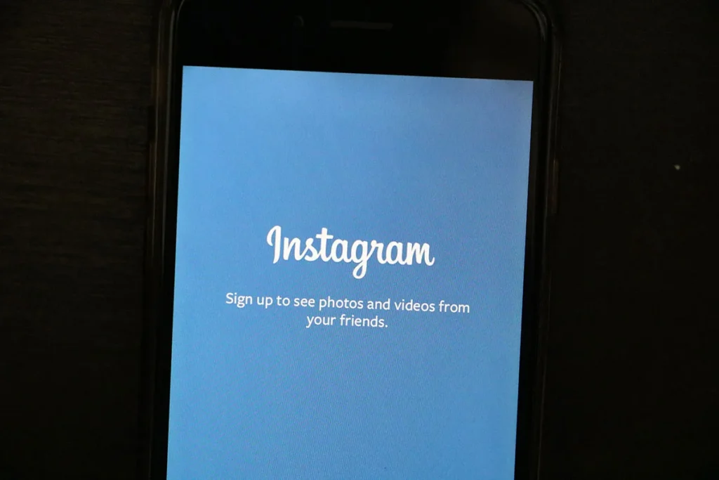 Instagram's sign-in screen on a phone